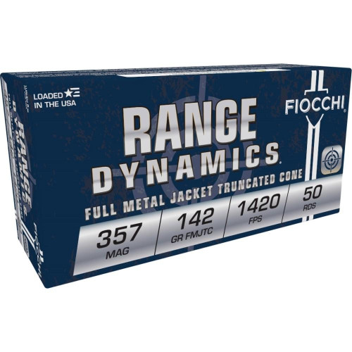 Fiocchi Pistol Shooting Dynamics .357 Magnum Ammo 142 Grain FMJ-TC Box of 50