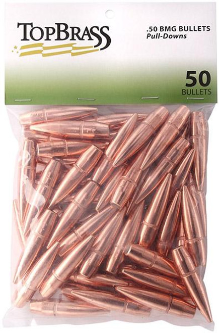 Top Brass .50 BMG Pull-Down Bullets 647gr FMJ 50ct