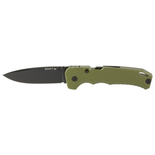 Cold Steel SWIFT III Assisted Opening Pocket Knife 4" Drop Point CPM-M4 Black Blade G-10 Handle OD Green - Image 1