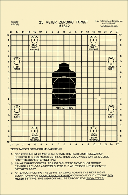 Action Target 25 Meter Zeroing Target