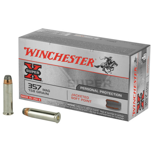 Winchester Super-X .357 Magnum Ammo 158 Grain Jacketed Soft Point Box of 50