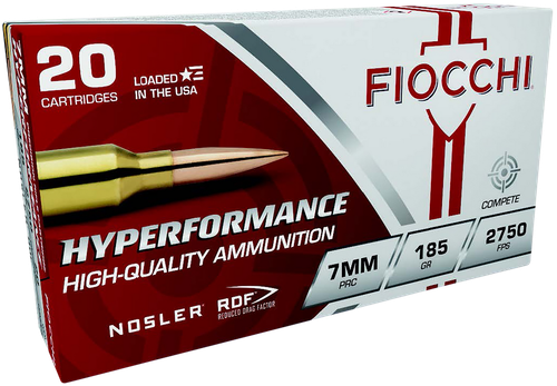 Fiocchi Hyperformance Match 7mm PRC Ammo 185 Grain Nosler RDF Jacketed Hollow Point Box of 20