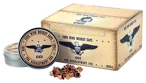 CCI Four Wing #301 Musket Percussion Caps Box of 1000 (10 Cans of 100)