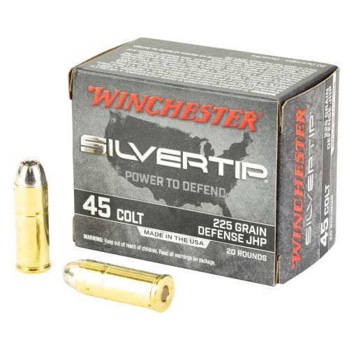 Winchester Silvertip Defense 45 Colt (Long Colt) Ammo 225 Grain Winchester Silvertip Jacketed Hollow Point Box of 20 - Image 1