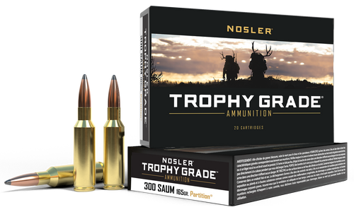 Nosler Trophy Grade 300 Remington Short Action Ultra Magnum Ammo 165 Grain Nosler Partition Jacketed Soft Point Box of 20