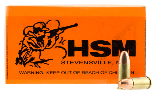 HSM 9mm Luger Ammo 124 Grain Full Metal Jacket Box of 50