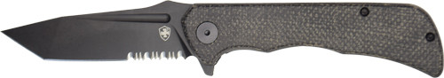 3.27" BLACK MICARTA TANTO D2TEMPLAR KNIFE PALADIN FOLDER