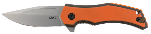 CRKT Fawkes Assisted Opening Pocket Knife 2.74" Clip Point 1.4116 Bead Blasted Blade G-10 Handle Orange