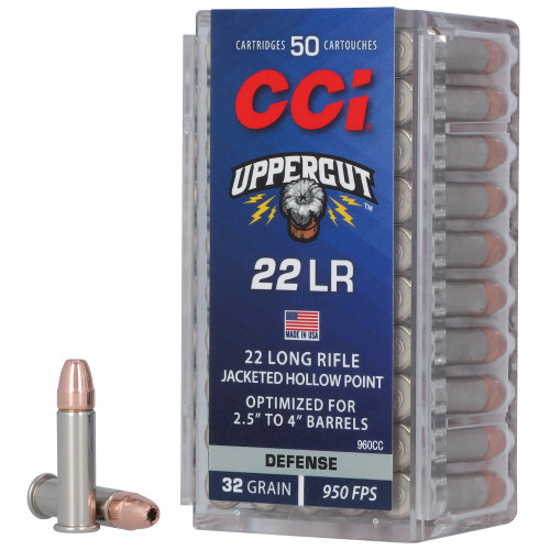 CCI Uppercut .22 LR Ammo 32 Grain Jacketed Hollow Point Box of 50