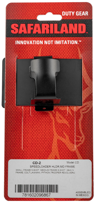 Safariland CD-2 Speedloader Holder Up To 2" Belt Clip Small, Medium and Large Frame Revolvers Epoxy Black