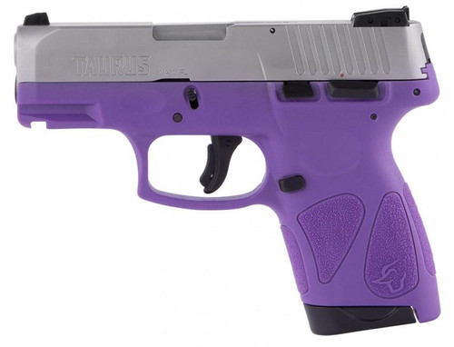 Taurus G2S 9mm Luger Pistol 3.2" Barrel 7+1 Round Stainless Slide Dark Purple Grip