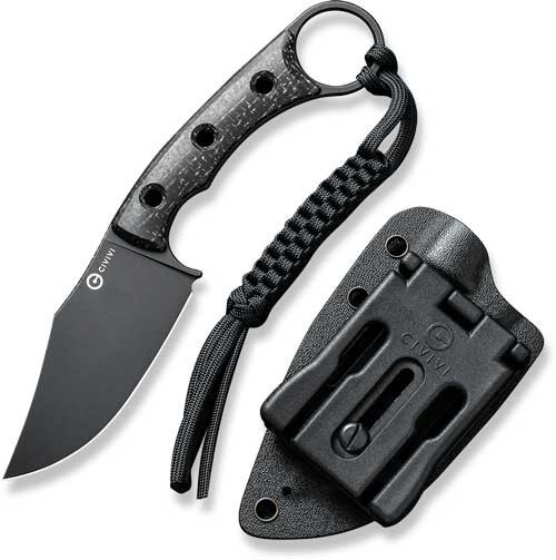 CIVIVI Midwatch Knife 3.39" Black Burlap Micarta