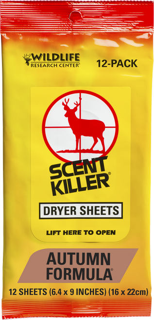 Wildlife Research Center Scent Killer Scent Elimination Dryer Sheets Autumn Formula Pack of 12
