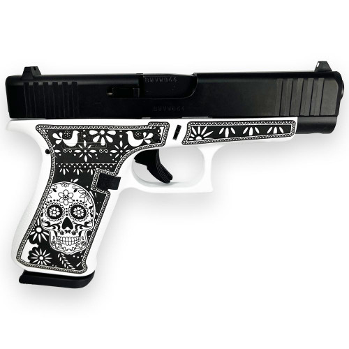 Glock G48 9mm Luger Pistol 4.17" Barrel 10+1 Round Sugar Skull White & Black