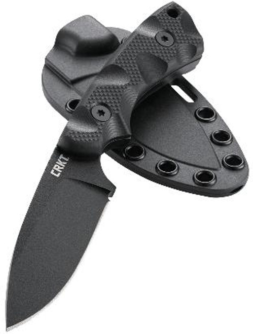 CRKT Siwi Fixed Blade Knife 3.34" Drop Point SK-5 Powder Coat Blade G-10 Handle Black