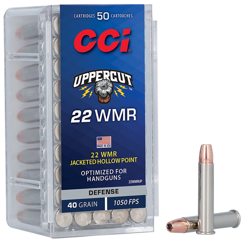 CCI Uppercut Defense 22 Winchester Magnum Rimfire (WMR) Ammo 40 Grain Jacketed Hollow Point Box of 50