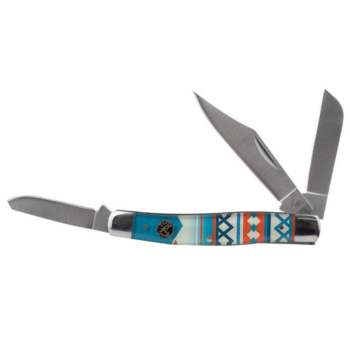 Rock Ridge Outdoors Roper Sunset Series Stockman Knife 3-Blade Multi-Colored
