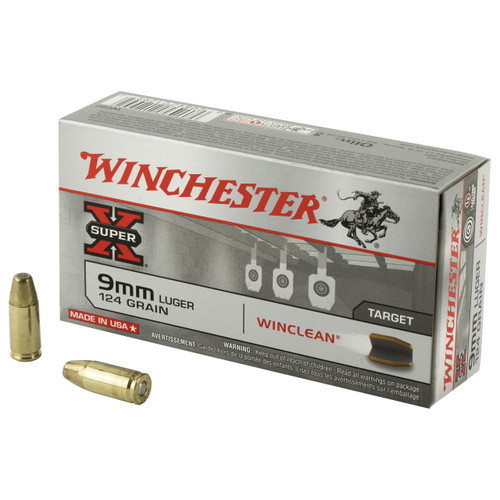Winchester Super X WinClean 9mm Ammo 124 Grain Box of 50