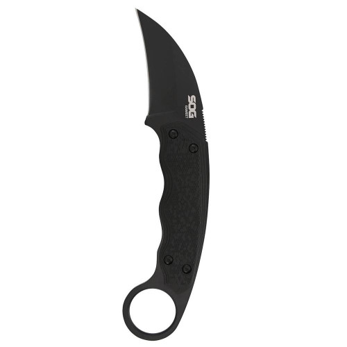 SOG Gambit Fixed Blade Knife 2.58" Sheepsfoot 7Cr17MoV Black Blade GFN Handle Black