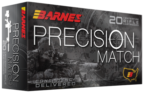 Barnes Precision Match 223 Remington Ammo 55 Grain Barnes Match Burner Jacketed Hollow Point Box of 20