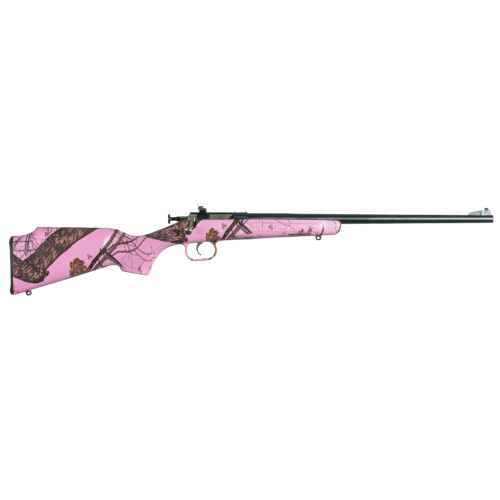 Crickett G2 Single Shot Youth Rifle 22 Long Rifle 16.125" Blued Barrel Black Frame Pink Blaze Monte Carlo Stock