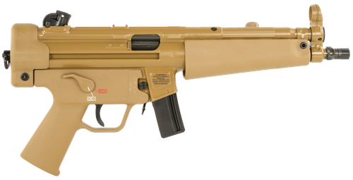 Heckler & Koch SP5 9mm Luger Pistol 8.86" Barrel 10+1 Round Black Threaded Barrel, Flat Dark Earth Receiver, FDE Polymer Grip, 2 Magazines