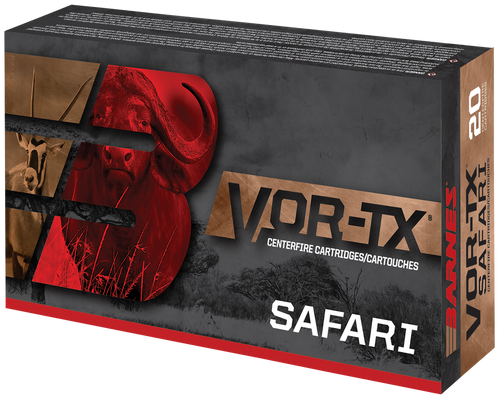 Barnes VOR-TX Safari 470 Nitro Express Ammo 500 Grain Barnes Triple-Shock X Solid Hollow Point Lead Free Box of 20