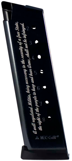 Mec-Gar Second Amendment Magazine 1911 Government, Commander 45 ACP 8-Round Steel Blue