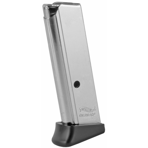 Walther Magazine PPK 380 ACP 6-Round Nickel With Finger Rest - Image 1
