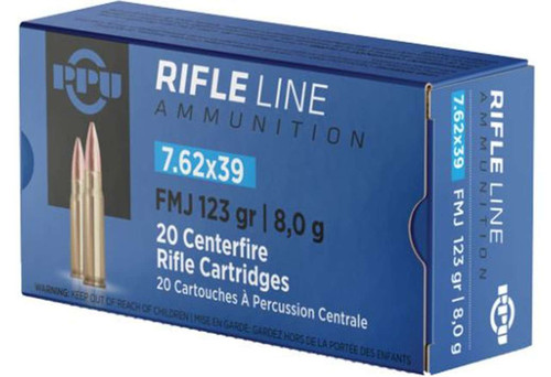 PPU 7.62X39 FMJ 123GR 20rd box