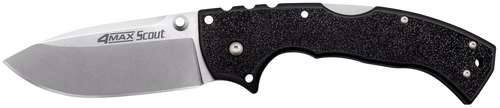 Cold Steel 4-Max Scout Pocket Knife 4" Drop Point AUS 10A Stonewash Blade Griv-Ex Handle Black