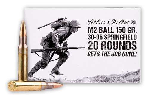 Sellier & Bellot .30-06 Springfield Ammo 150 Grain FMJ Box of 20