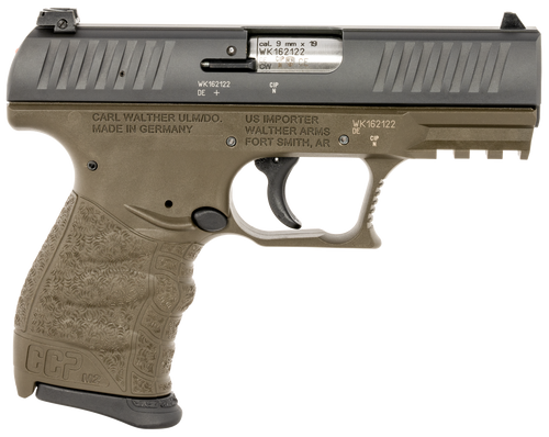 Walther CCP M2 9mm Luger Pistol 3.54" Barrel 8+1 Round Stainless Steel Slide Military Green Polymer Frame