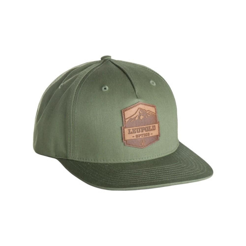 Leupold Mountain Leather Patch Hat Army Olive (Adjustable Snapback)
