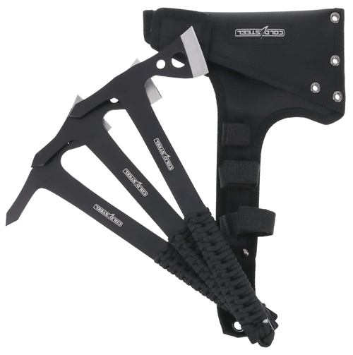 Cold Steel Throwing Tomahawk 420SS Steel Blade and Handle Black 3PK