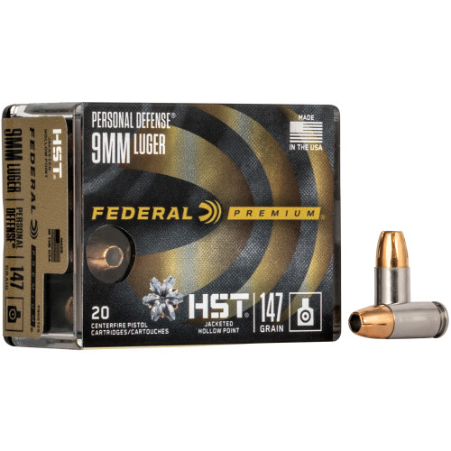 Federal Premium 9mm Luger Ammo 147 Grain Jacketed Hollow Point Box of 20