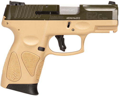 Taurus G2C 9mm Luger Pistol 3.2" Barrel 12+1 Round Black/Mil Spec Green Taurus G2C 9mm Luger Pistol 3.2" Barrel 12+1 Round Black/Mil Spec Green