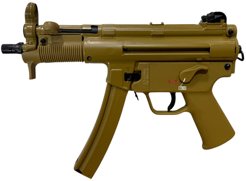 Heckler & Koch SP5K-PDW 9mm Pistol 4.53" Barrel 10+1 Round Black Barrel, Flat Dark Earth Cerakote Receiver & Frame, FDE Polymer Grip, 2 Magazines