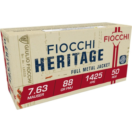 Fiocchi 30 Mauser (7.63mm) Ammo 88 Grain Full Metal Jacket Box of 50