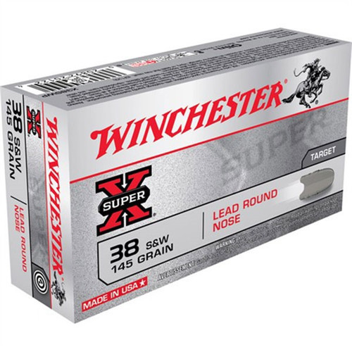 Winchester 38 S&W Ammo 145 Grain Lead Round Nose Box of 50