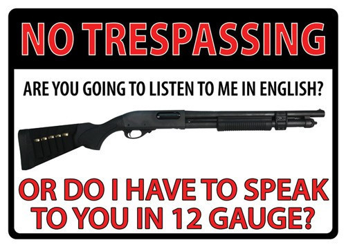 Rivers Edge No Trespassing Tin Sign 12x17