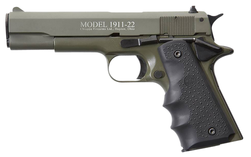 Chiappa 1911-22 .22 LR Pistol 5" Barrel 10+10 Round OD Green Slide Black Frame