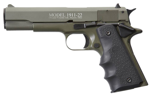 Chiappa 1911-22 .22 LR Pistol 5" Barrel 10+10 Round OD Green Slide Black Frame