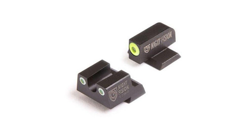 Night Fision Perfect Dot Night Sight Set Springfield XD XD(M) XD Mod 2 Green Tritium Yellow Outline Black Rear
