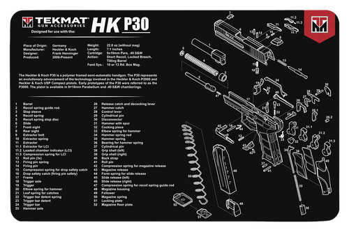 TekMat Heckler & Koch P30 Gun Cleaning Mat 11x17