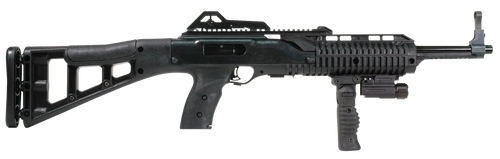 Hi-Point 995 Carbine Semi Automatic Rifle 9mm Luger 16.5" Black Threaded Barrel Black Frame Black Skeleton Stock Light and Vertical Group