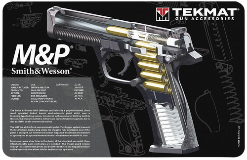 Tekmat TEKR17SWMPCA S&W M&P Cutaway Cleaning Mat 11 x 17 Black/White