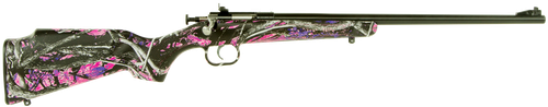 Crickett G2 Single Shot Youth Rifle 22 Long Rifle 16.125" Blued Barrel Black Frame Muddy Girl Monte Carlo Stock