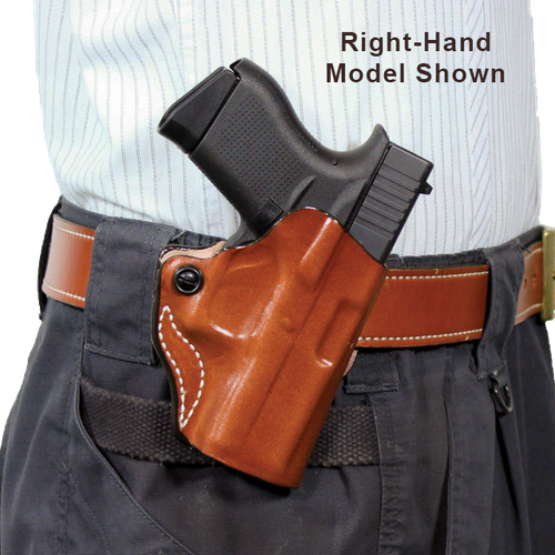 DeSantis Gunhide Mini Scabbard OWB Holster Left Hand Tan Leather Springfield Prodigy 4.25 Barrel