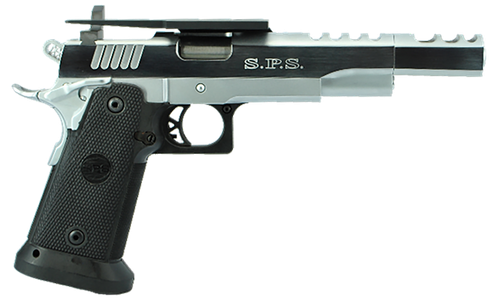 TriStar SPS Vista Long 1911 .38 Super Pistol 5.5" Barrel 21+1 Round Black Grip Chrome Slide Chrome Frame